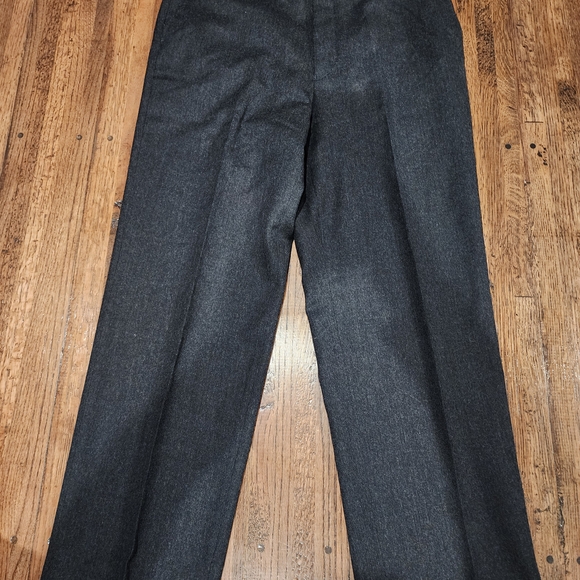 100% Virgin Wool Classic Charcoal Dress Pants for Men